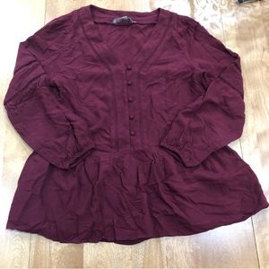 💥FINAL DAY  Xs maroon loft peplum blouse